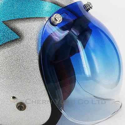 Silver star snaps dot bubble shield visor face mask uv gradation blue for helmet