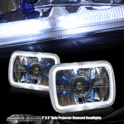 Universal 7"x6" rectangular h6054 halo projector crystal housing headlights