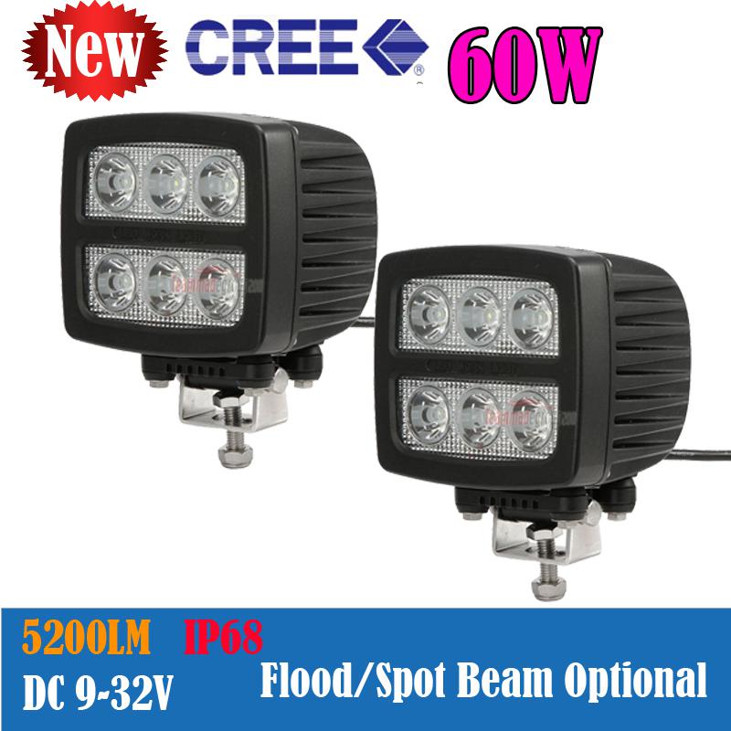 2pcs 60w cree led work light bar spot offroads lamp truck sec-kill 27w/35w/18w