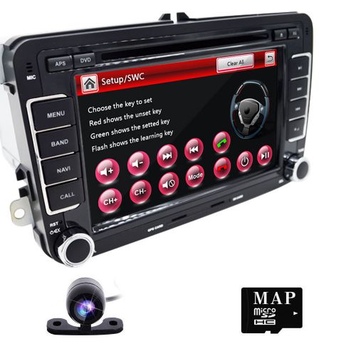 Camera+7&#034; car gps navigation dvd cd player vw jetta golf skoda passat seat unit