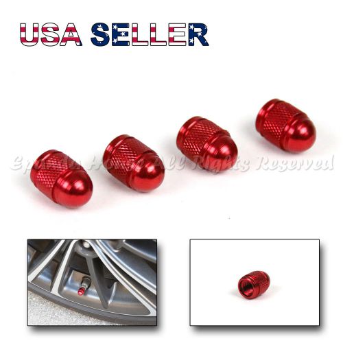 Bullet head! 4x usa anodized red aluminum metal tire valve stem caps upgrade diy