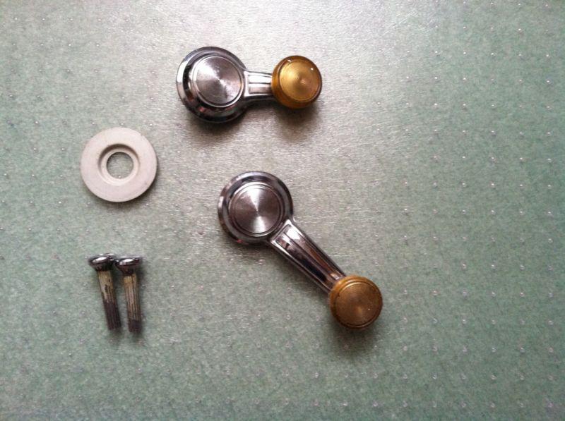 Gm window crank handle, vent pane handle, and lock knobs - 1960's 1970's vintage