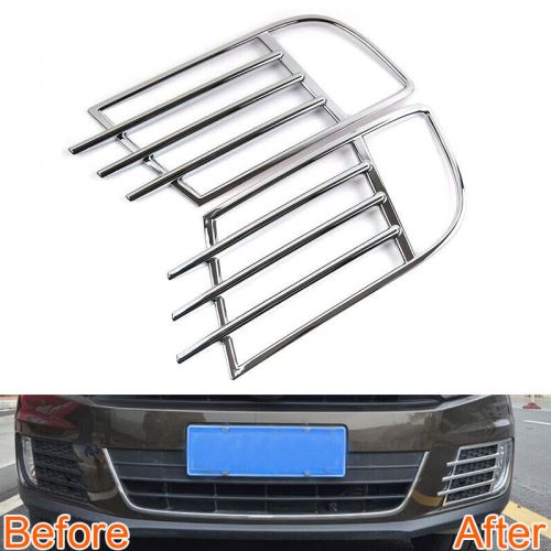 Abs car front fog light lamp cover frame grille trim 2pcs for tiguan 2014 2015