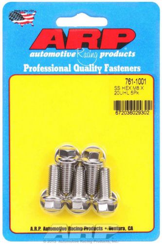 Arp universal bolt 8 mm x 1.25 thread 20 mm long stainless 5 pc p/n 761-1001