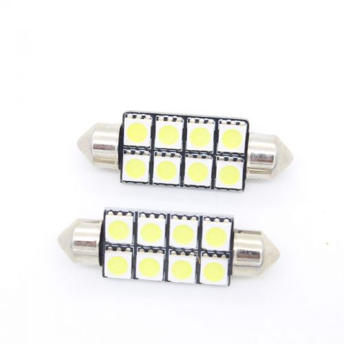 2x 41mm 8smd 5050 led white car dome festoon interior light bulbs