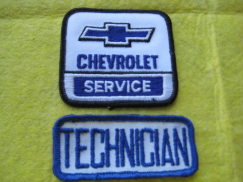 Vintage chevrolet service technician auto patch set 2 7/8&#034;x2 5/8&#034;-3 3/8&#034;x1 1/2&#034;