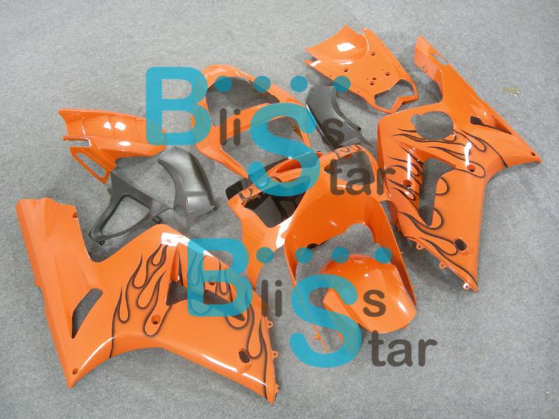 Injection w7 orange flame fairing e03 fit ninja 636 zx6r zx-6r 2003-2004