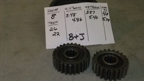 Set#8 b&amp;j speedway motors  quick change 10 spline gears free shipping usa