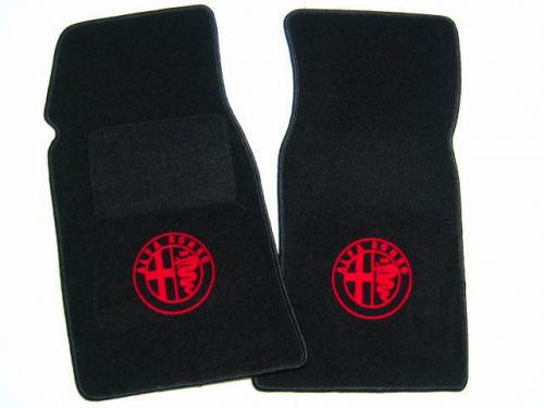 Black/red logo floor mats for alfa romeo spider 1970-1983