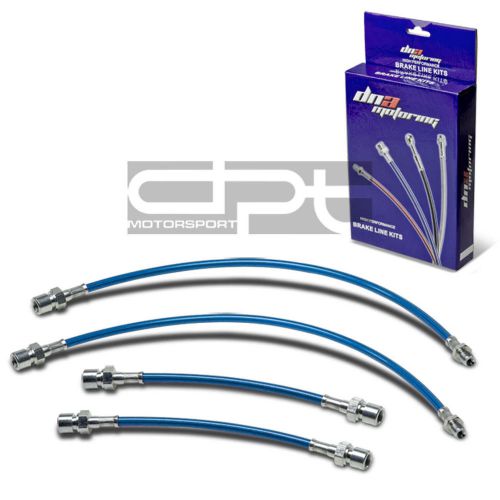 Porsche 944 front/rear stainless steel hose blue pvc coated racing brake lines