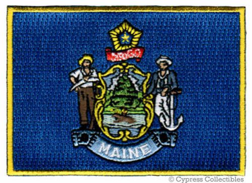 Maine biker patch iron-on embroidered motorcycle state flag new