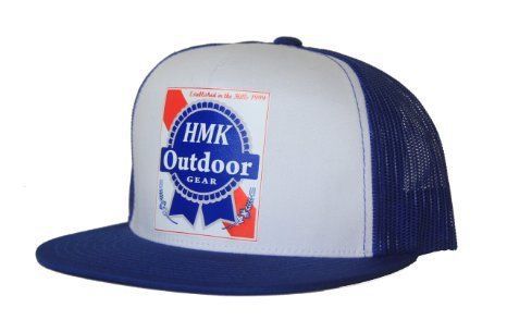 Hmk blue ribbon mens snapback trucker hat blue/white/red os