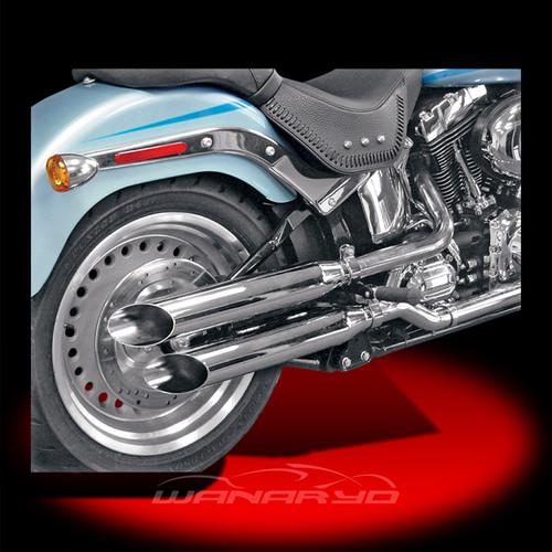 3" slip-on mufflers, slash cut 2007-2013 harley fxstd flstf flstfb