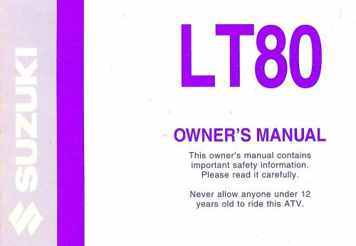 2005 suzuki lt80 quadsport atv owners manual -lt 80-suzuki-lt80 quad sport