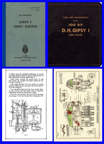 Gipsy i aero engine manuals x 4  on cd - dh60 etc