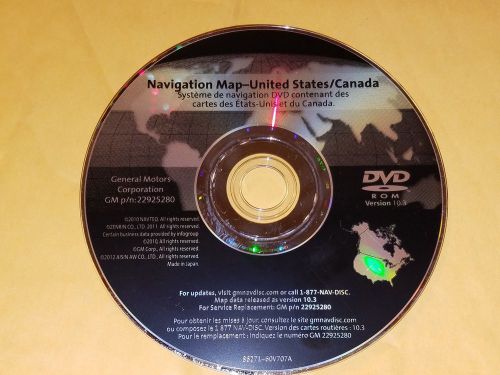 General motors navigation  dvd disc 2011 part # 22925280  ver 10.3 factory oem