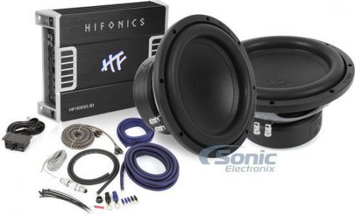 Nvx + hifonics bass bundle: dual vsw104v2 500w 10&#034; subwoofers + monoblock amp