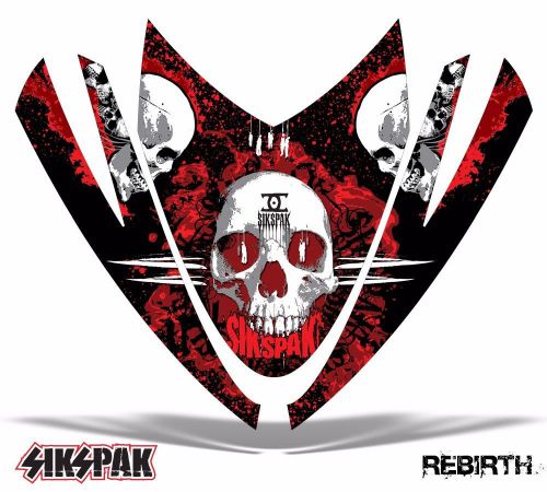 Sikspak sled hood wrap graphic decal arctic cat m series snowmobile rebirth red