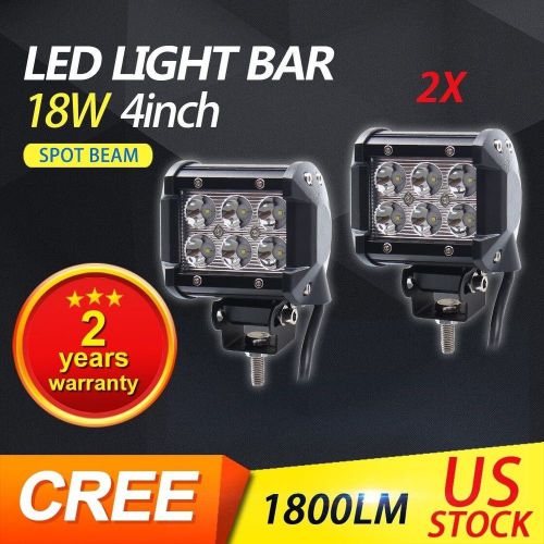 2pcs 4inch 18w cree led work light bar spot offroad lamp truck suv atv boat 36w