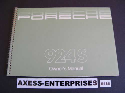 87 - 1987 porsche 924 s 924s owners manual operators book users guide # k186