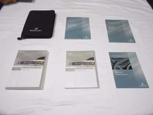 2003 mercury grand marquis owner manual 5/pc set &amp; black mercury factory case,,