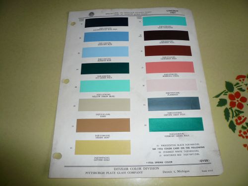 1957 lincoln ditzler color chip paint sample