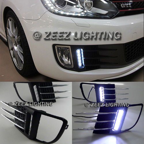 Exact fit led daytime running light drl fog lamp kit volkswagen mk6 gti 09-12 #j