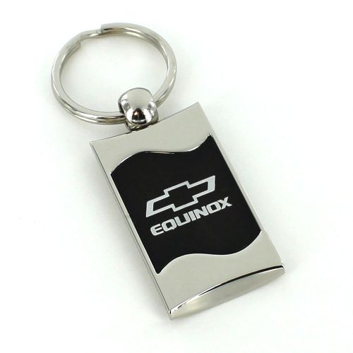 Chevy equinox black spun brushed metal key ring