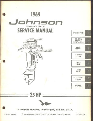 1969 johnson sea horse outboard 25 hp models service manual / jm-6906