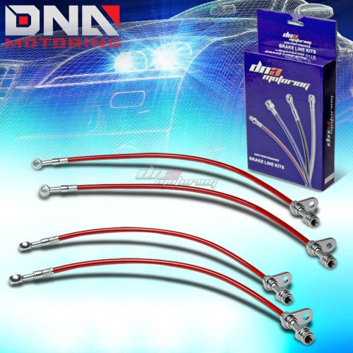 For 03-07 honda accord uc1 red stainless steel braided hose brake line/cables