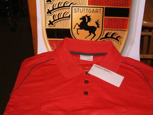 Porsche design driver&#039;s selection red polo golf shirt usa size s, euro m nib