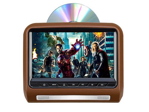 9 inch car tft lcd headrest dvd media player - sd usb hdmi games fm ir brown col