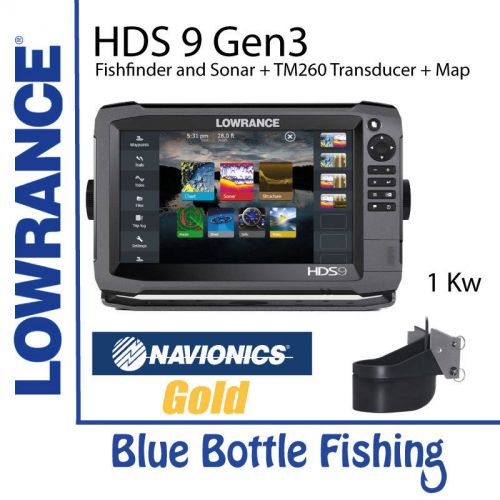 Lowrance hds 9 gen 3 touch + tm260 transducer + map