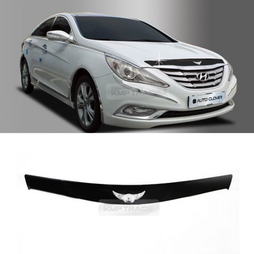 Emblem hood guard bug shield molding black for hyundai 2011 - 2014 yf sonata i45