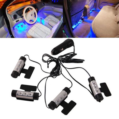 4x 3 led car charge floor decorative atmosphere lamp light interior accessories