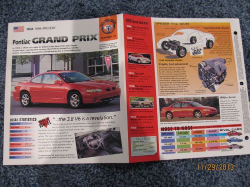 ★★ pontiac grand prix gtp - collector brochure specs info 1996+ ★★