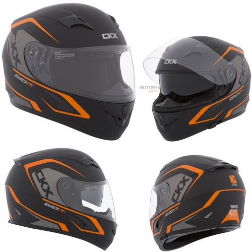 Motorcycle helmet full face ckx rr610 rsv meek orange/black mat xlarge adult