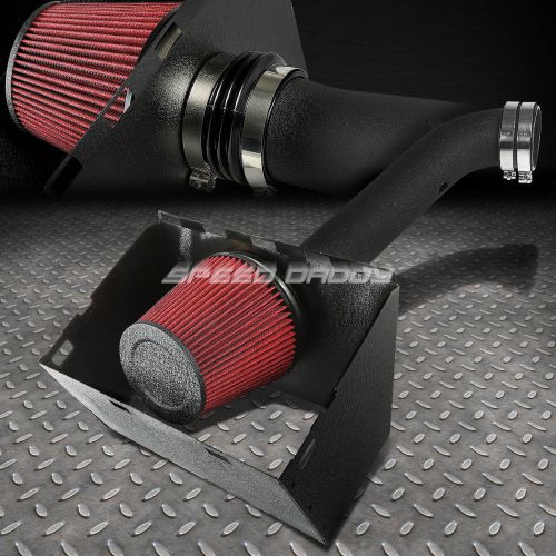 Black wrinkle coat cold air intake+heat shield for 02-08 dodge ram 4.7/5.7 hemi