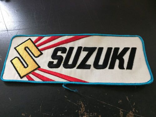 Large old vintage suzuki embroidered motorcycle moto cross patch 11&#034; by 4&#034;