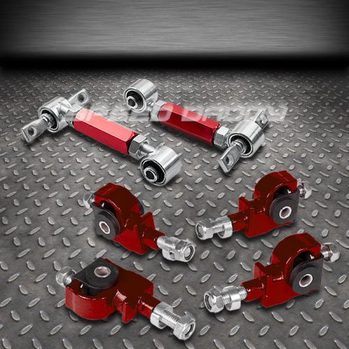 Red rear camber+front adjuster suspension kit 88-95 civic/crx ed/ee/integra dc