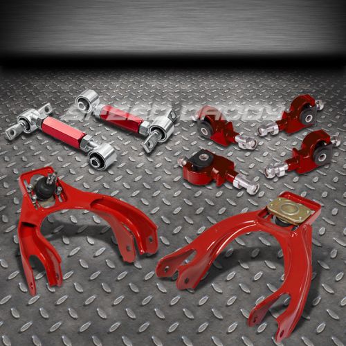 Red front+rear camber control+adjuster suspension kit 92-95 civic eg/ek/integra