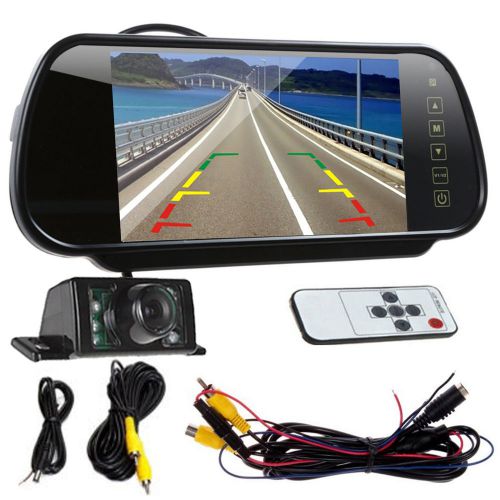 7&#034; 2ch video input car rear view monitor 800 x 480 monitor+backup reverse camera