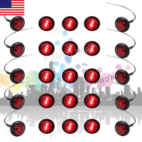 50x mini 3/4&#034; round 3 led red side light led marker trailer truck lamp us stock