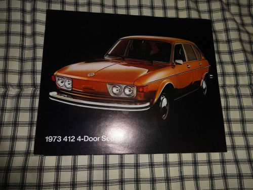 1973 vw 412 sedan 4-door  sales brochure cut sheet  oem nos excellent