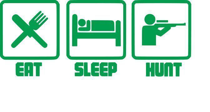 Eat sleep hunt - hunting car truck window decal (4" x 8" vinyl)