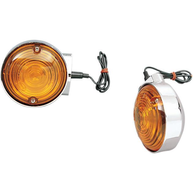 K&s dot turn signal rear chrome amber harley flhtc electra glide classic 86-92