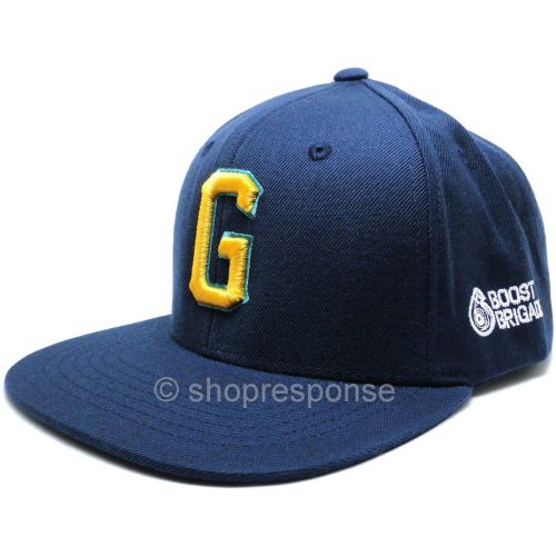 Greddy g boost brigade snap-back cap hat navy w/yellow &amp; teal logo adjustable