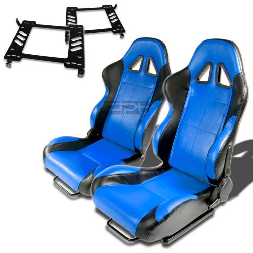 Type-5 racing seat black blue woven+silder+for 90-99 toyota mr2 sw20 bracket x2