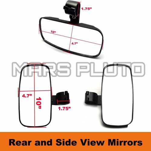 1.75&#034; high impact side &amp; view mirrors for utv polaris rzr xp 1000 900 570 rzr-s