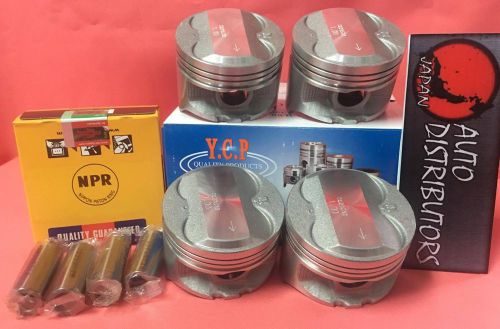 Ycp p29 76mm .040 oversize pistons high comp. + npr rings honda crx civic d16